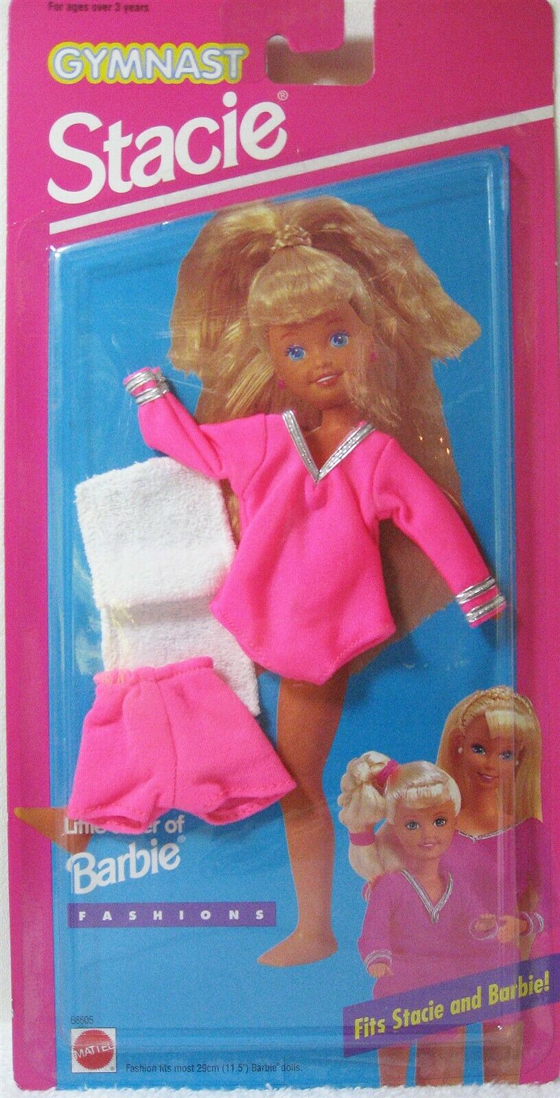 ~1998 Barbie Fashion Gymnast Stacie Hot Pink With Silver Trim 68605 Mattel