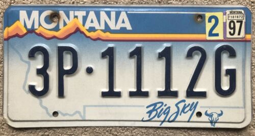 1997 Montana License Plate Craft / Collect 3p 1112g