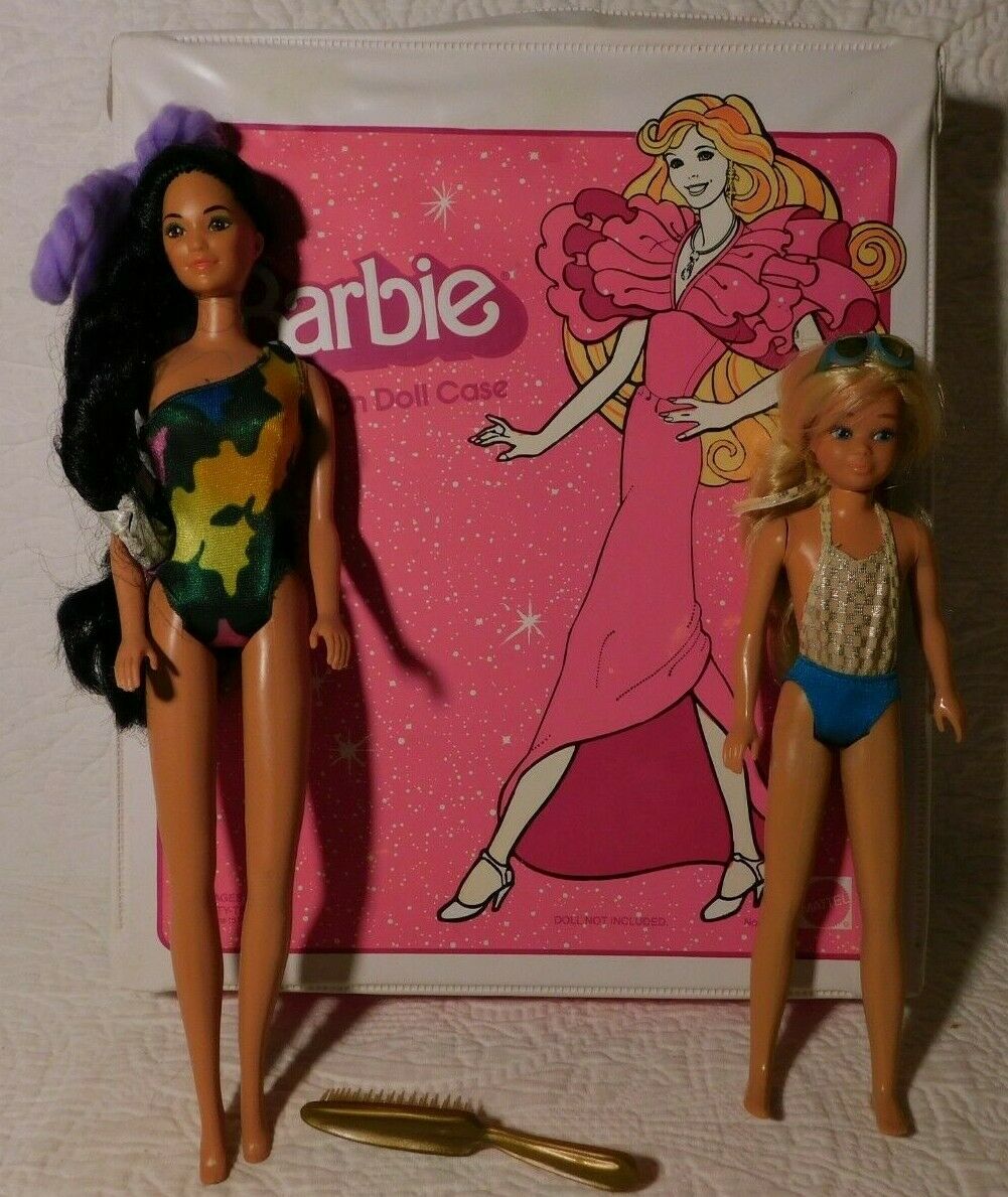 3 Vintage 1982 Barbie Fashion Doll Case 1985 Tropical Miko 1983 Malibu Skipper