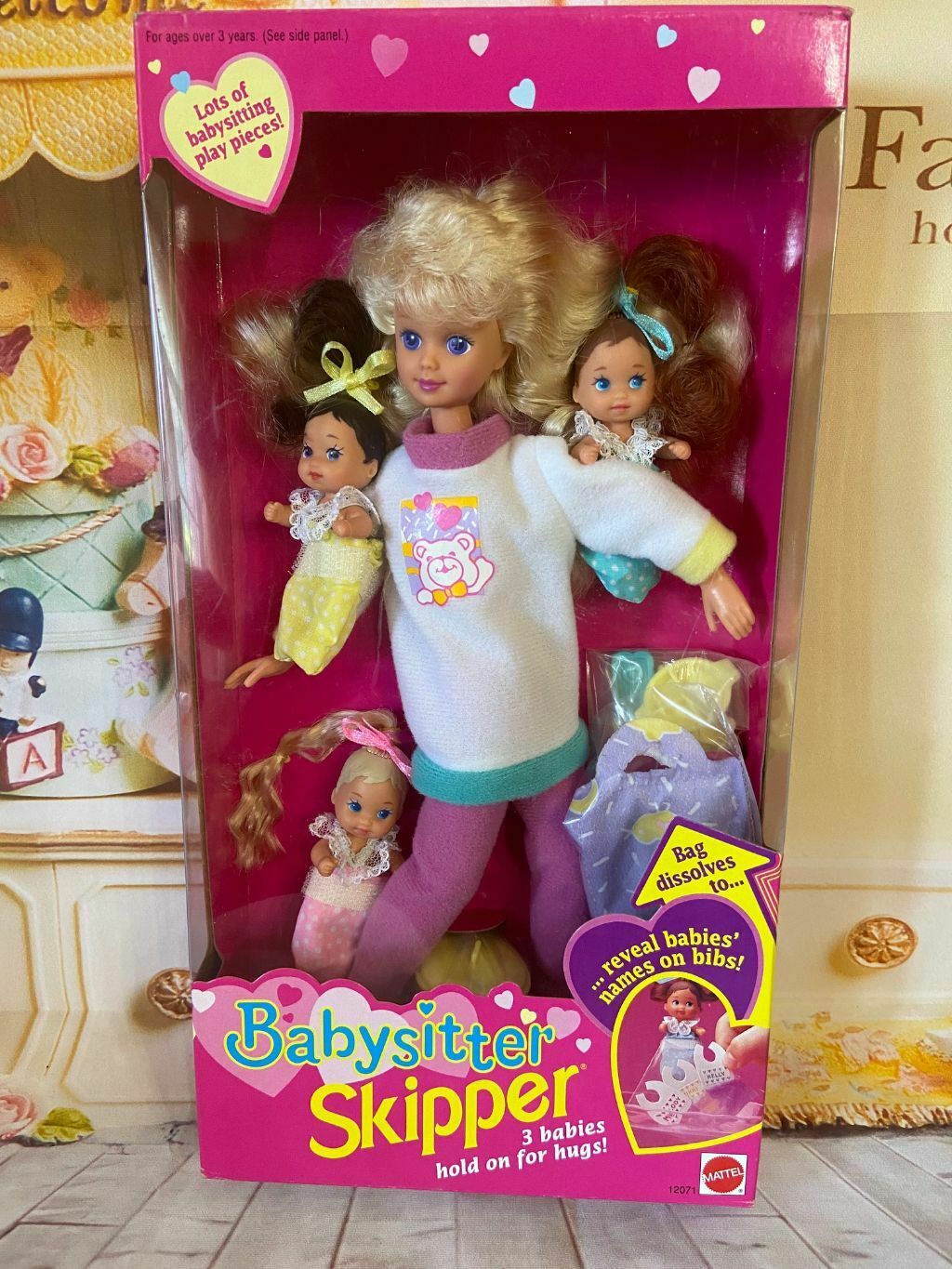 Vintage Babysitter Skipper With 3  Babies ,1994  #12071, Mattel Nrfb ,v