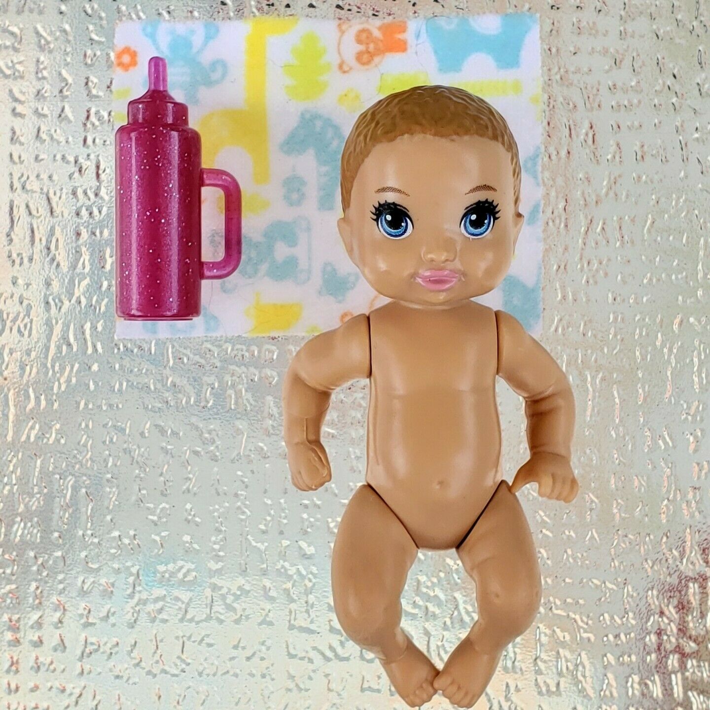 Baby Barbie Babysitters Inc. Dark Blonde Blue Eyes Bottle Blanket No Diaper