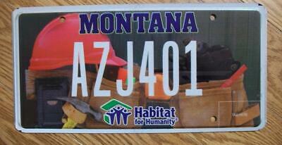 Single Montana License Plate - Azj401 - Habitat For Humanity