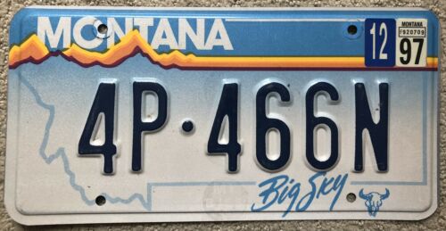 1997 Montana Big Sky License Plate 4p 466 N